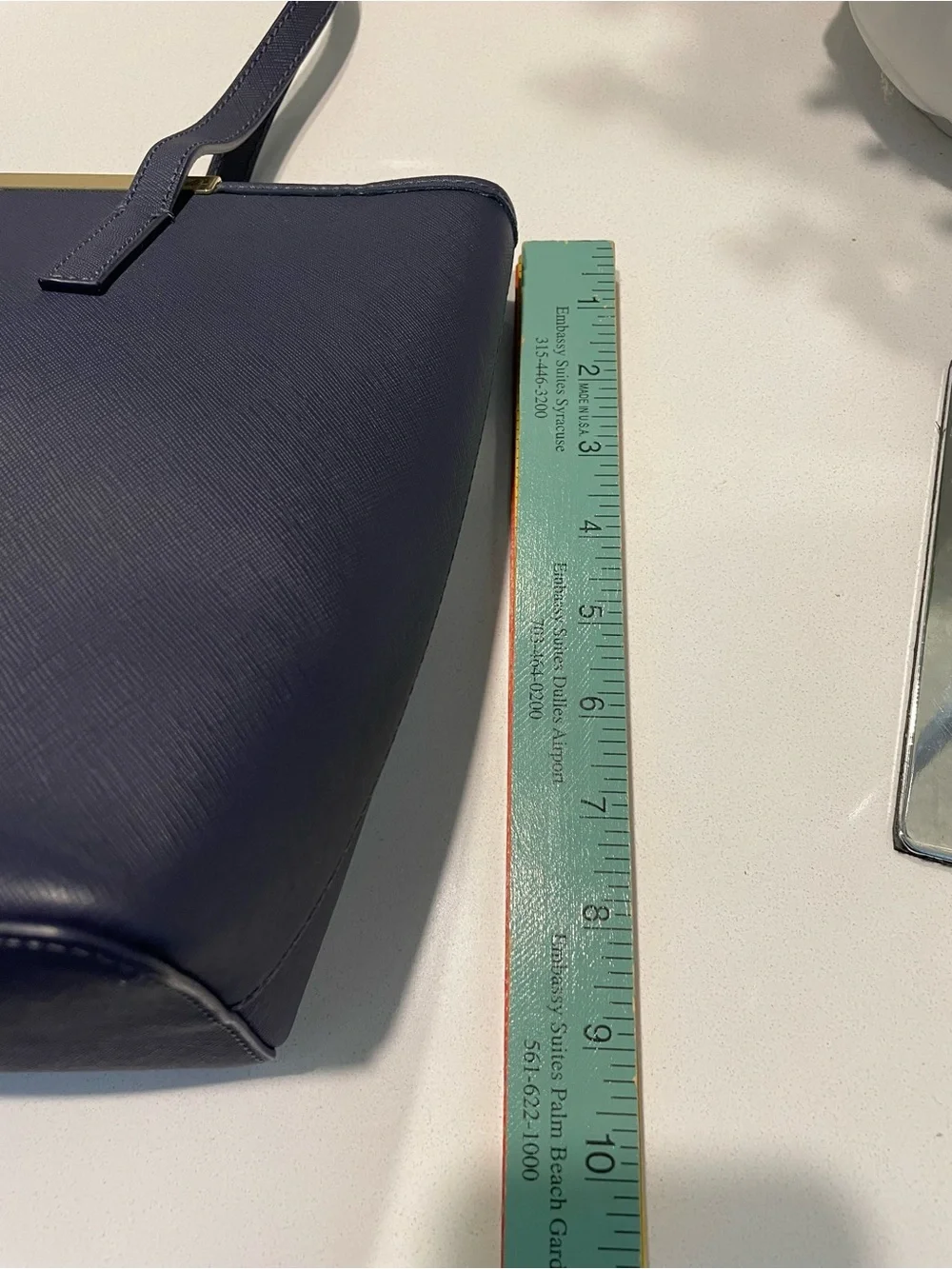 Ted Baker Navy Saffiano Leather Tote Bag
